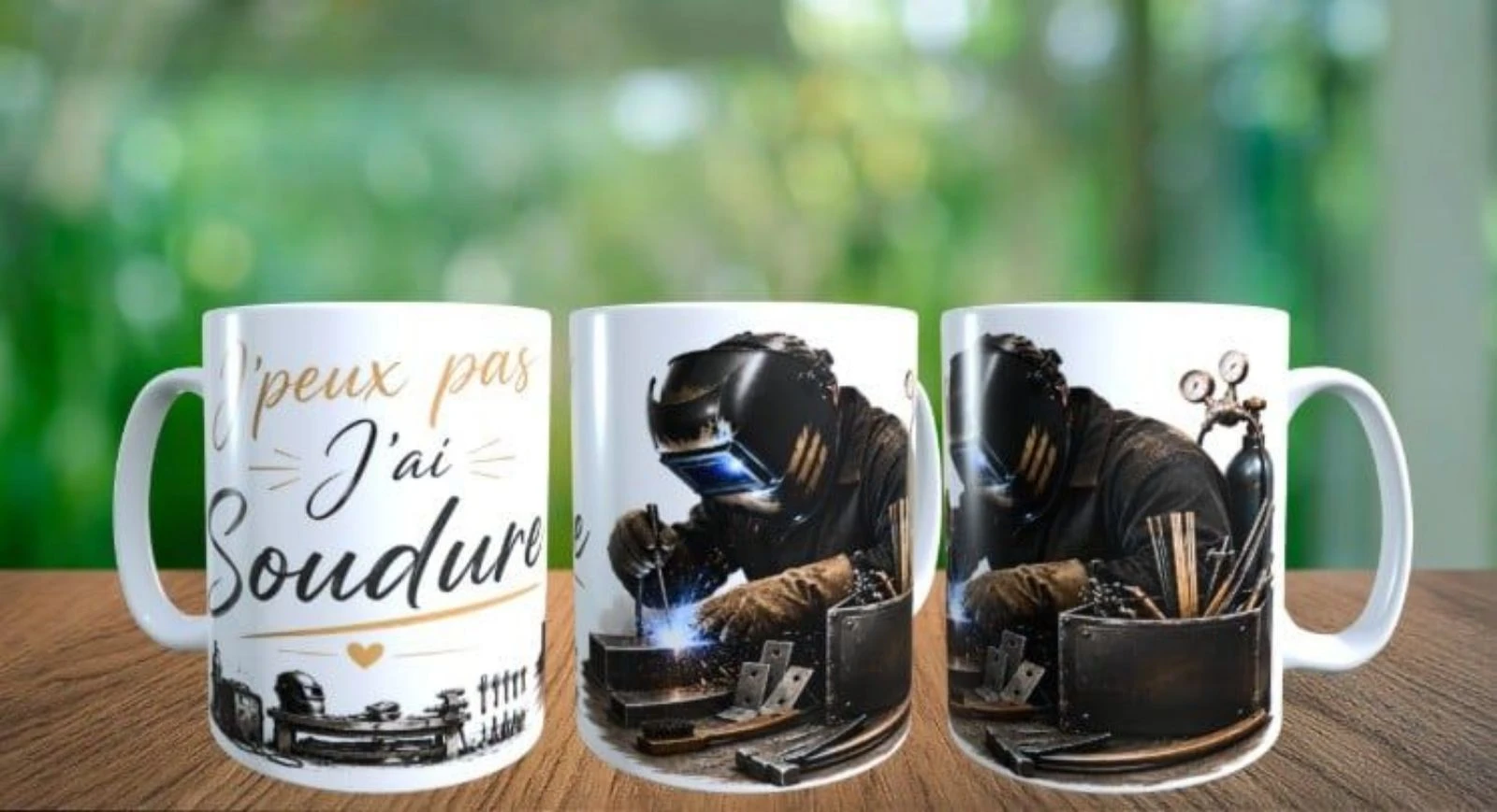 Mug humour, j'peux pas j'ai soudure